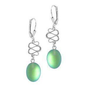 Swirl Ext. Earrings Sterling Silver Crystal Jewelry Dangle